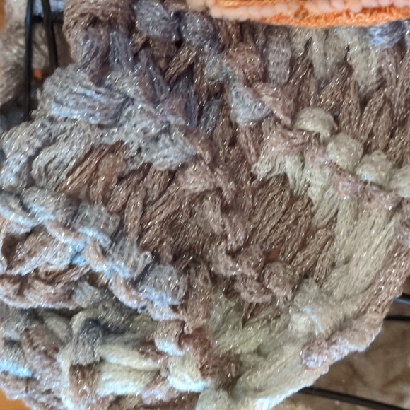 NEW! Handmade Knit Mixed Ribbon Yarn Bohemian Sparkle Fringe Scarf - Picture 5 of 11